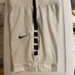Nike Dri-Fit Kids Athletic Shorts in White and Black